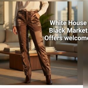 Straight Satin Utility Pants Brown/Taupe Convertible. Perfect Condition! Sz 00 !